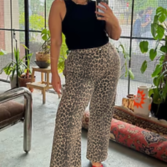 Never Fully Dressed Denim - Never Fully Dressed Leopard Lucia Scallop Detail Jeans